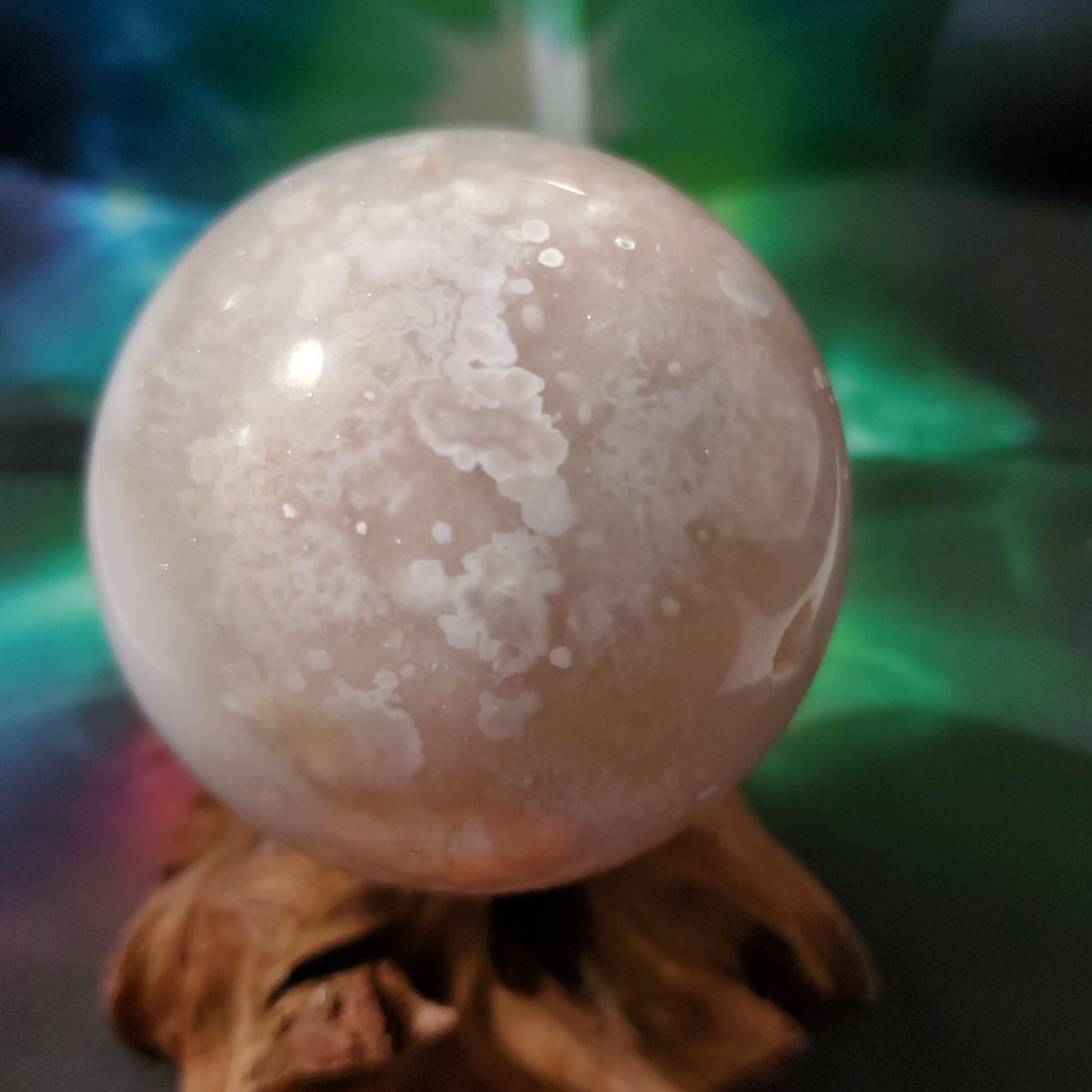 Pink amethyst flower agate sphere