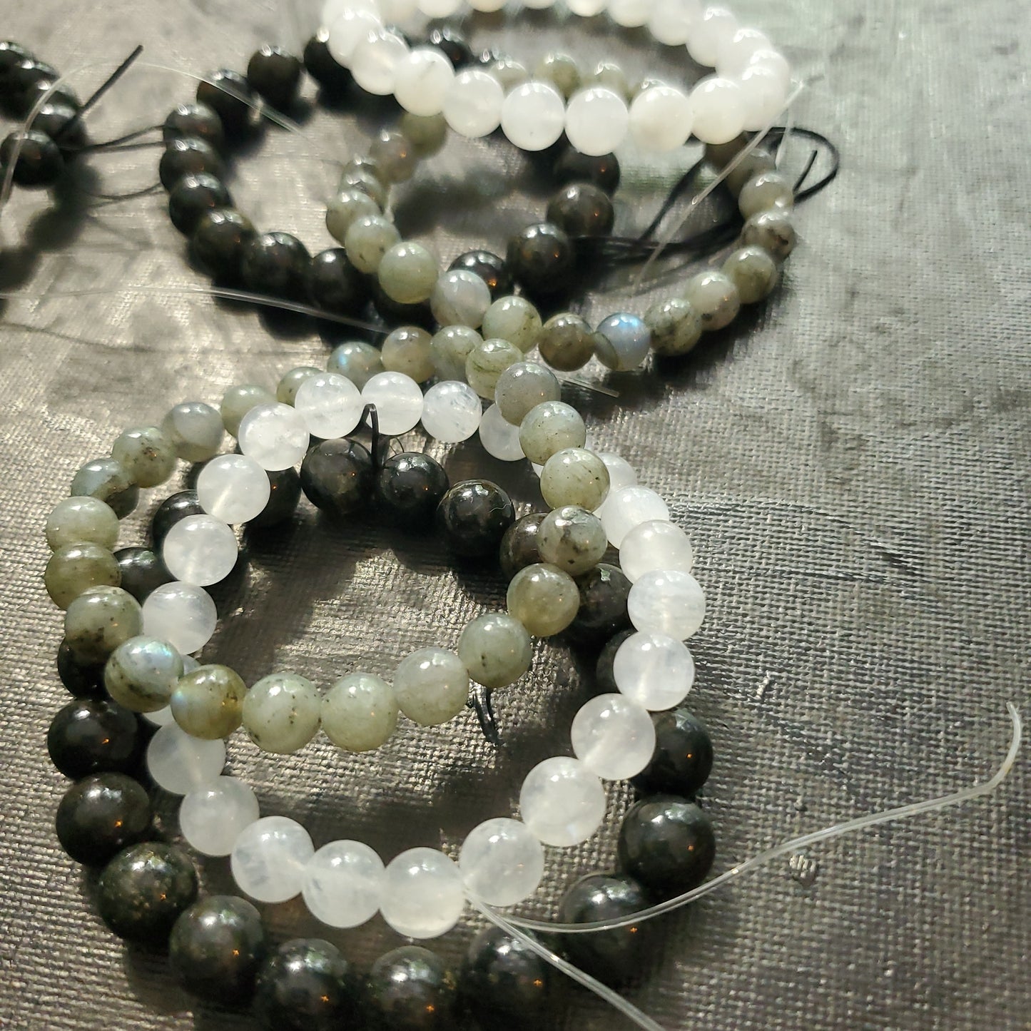 Stormy Skies crystal bracelet stack