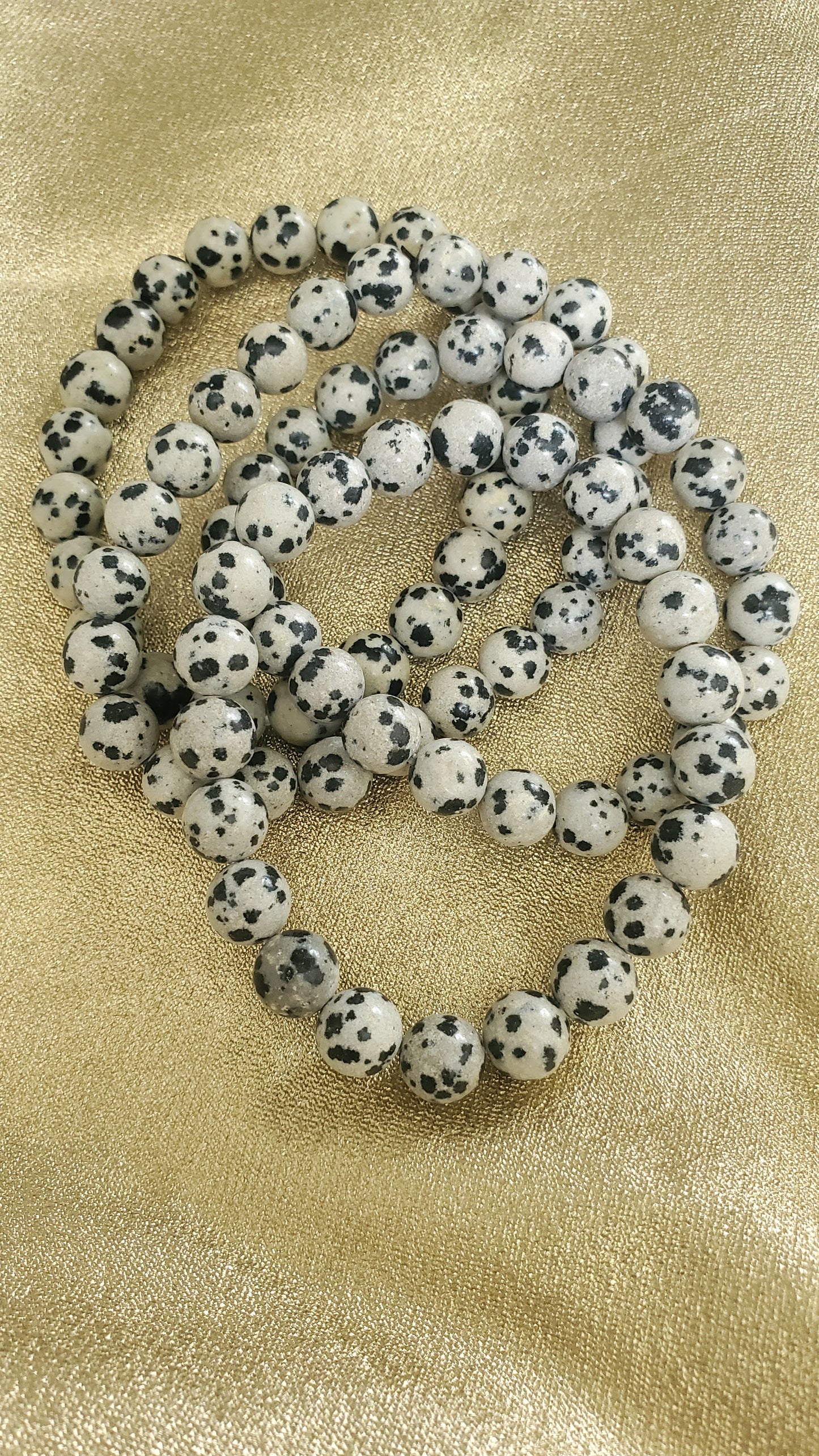 Dalmatian jasper crystal bracelet