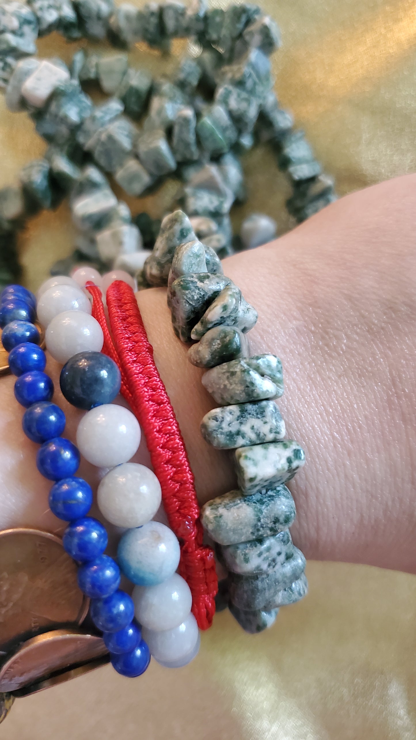 Tree agate crystal chip bracelet