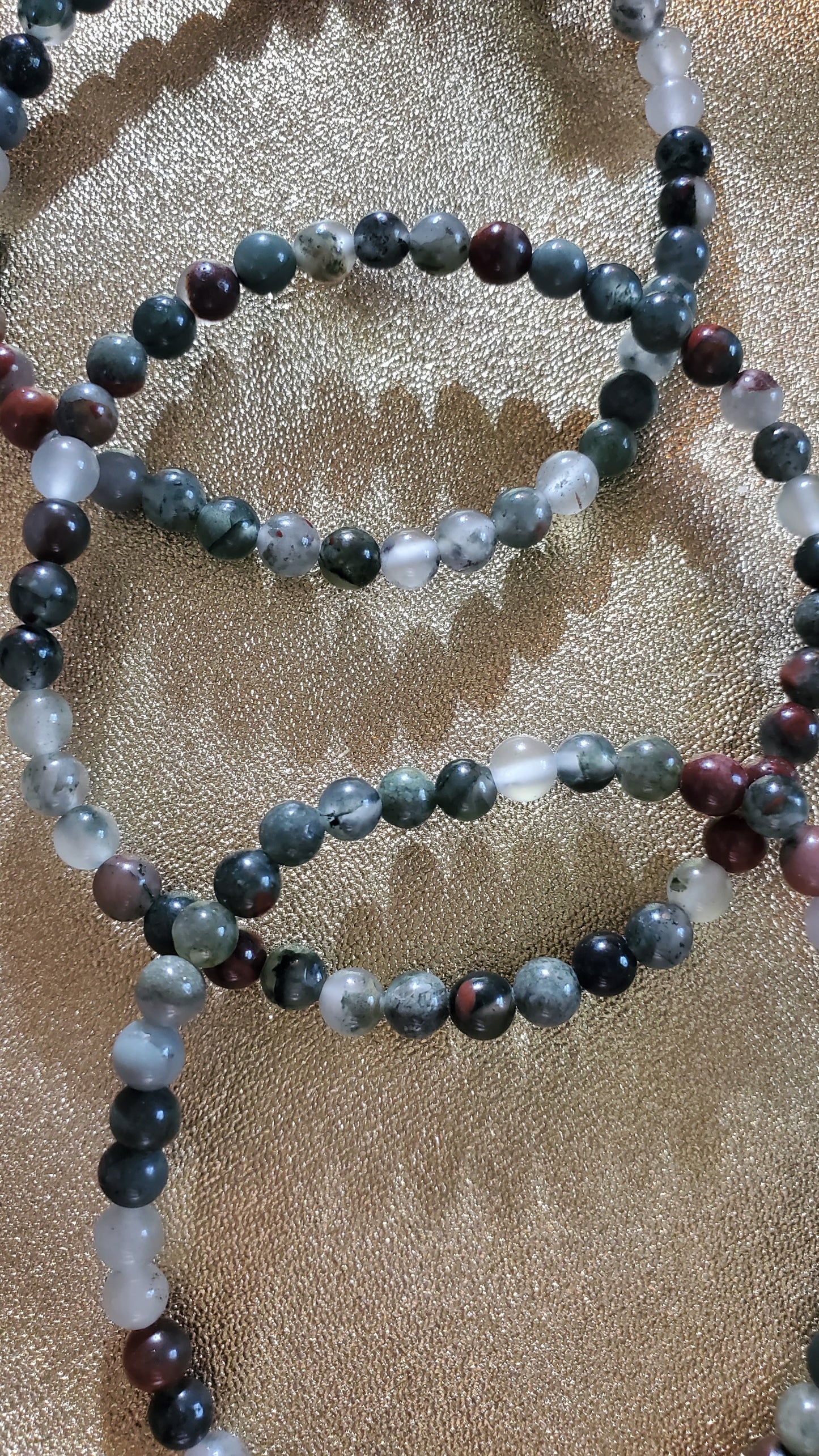 African bloodstone crystal beaded bracelet 6mm