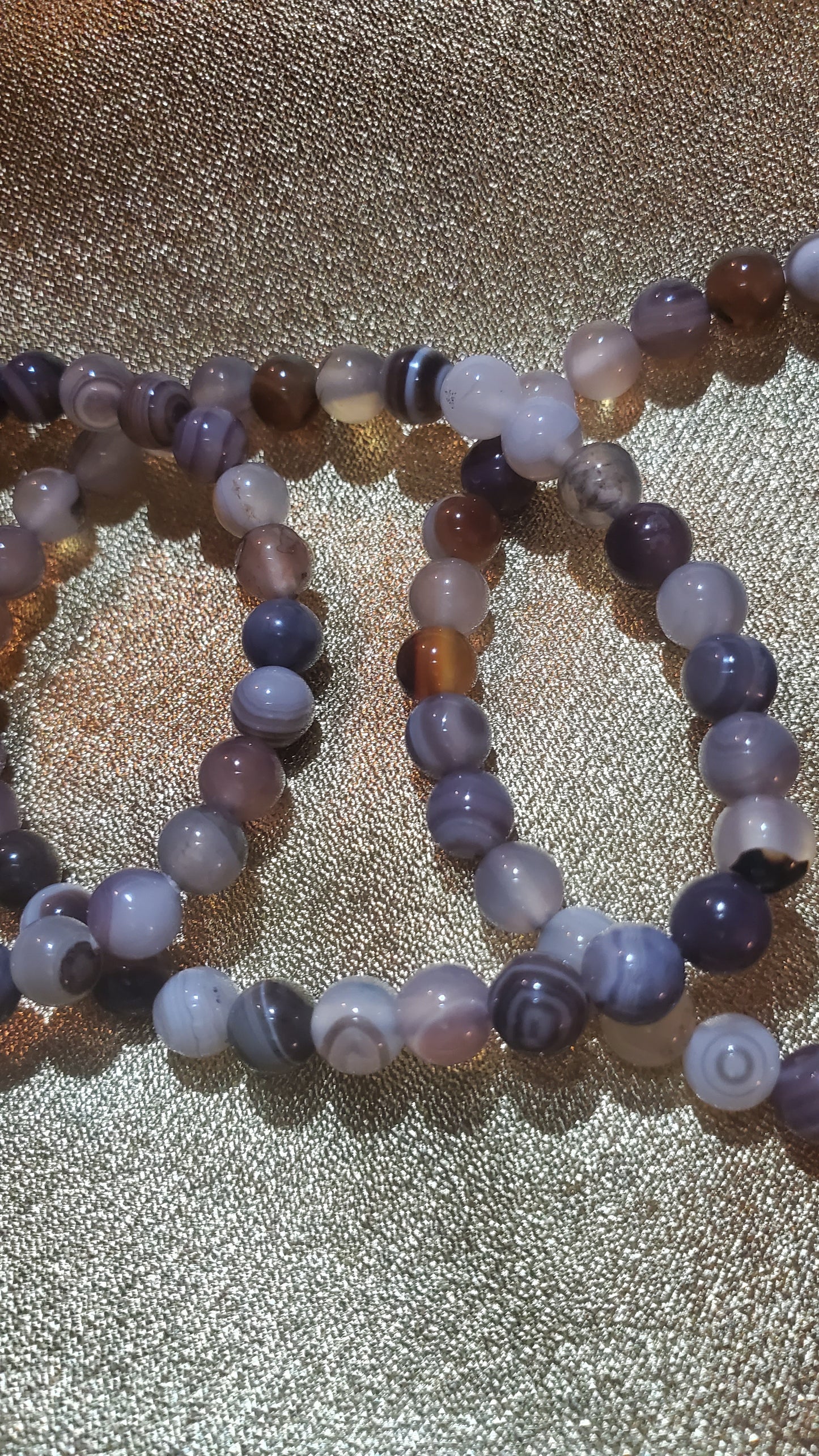 Botswana crystal banded 6mm beaded bracelet