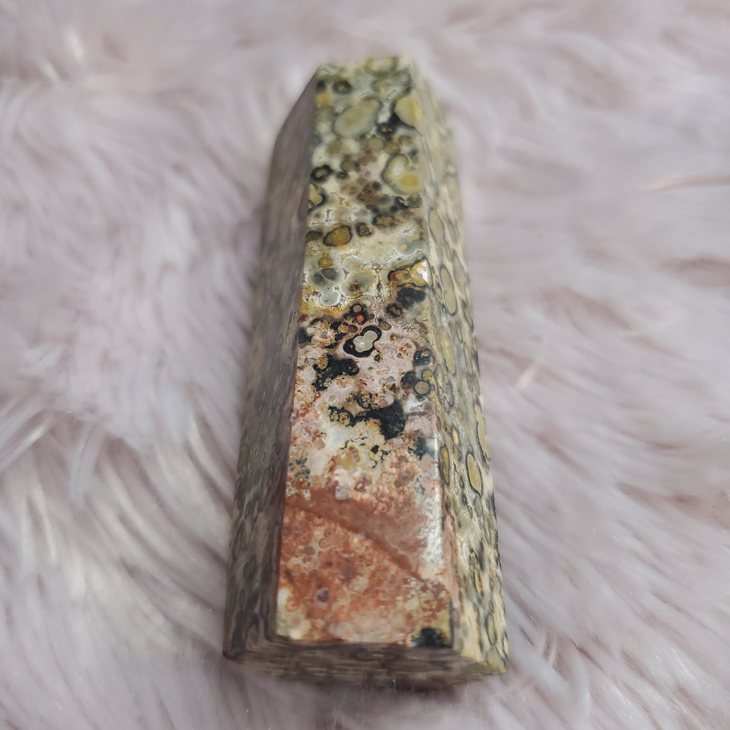 Leopard skin jasper crystal tower