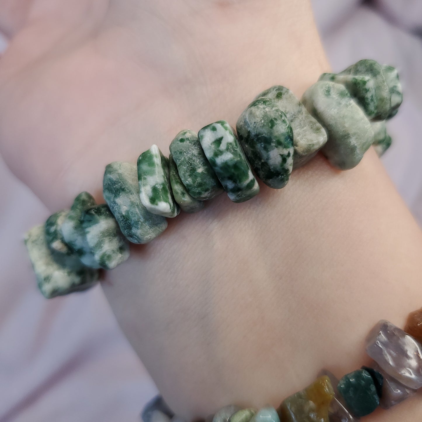 Tree agate chip bracelet crystal