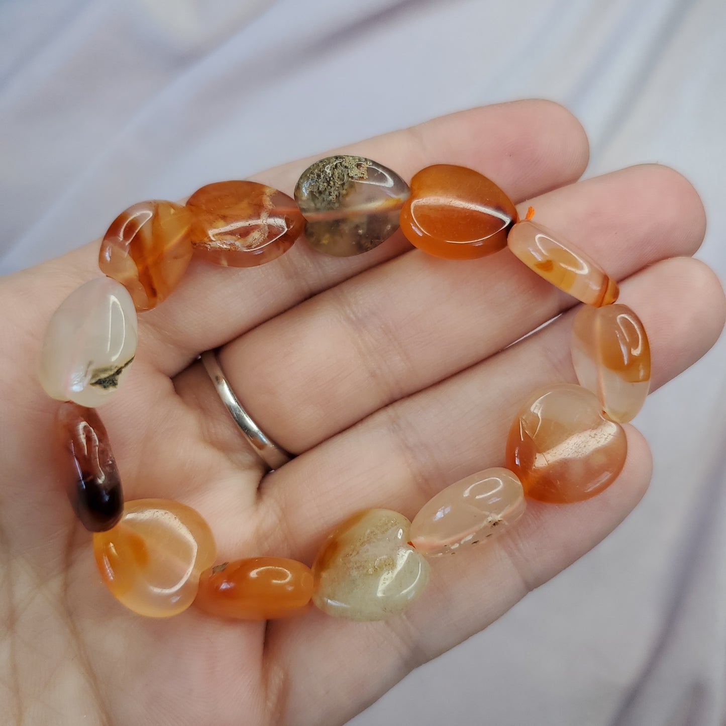 Heart carnelian crystal bracelet