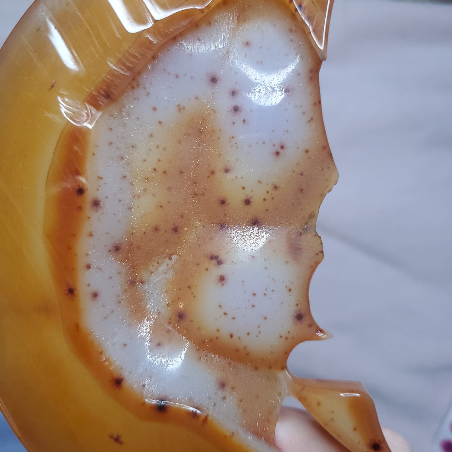 Druzy carnelian moon face crystal