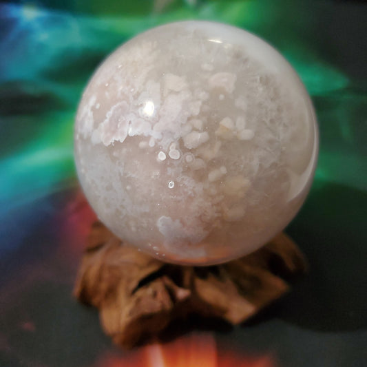 Pink amethyst flower agate sphere