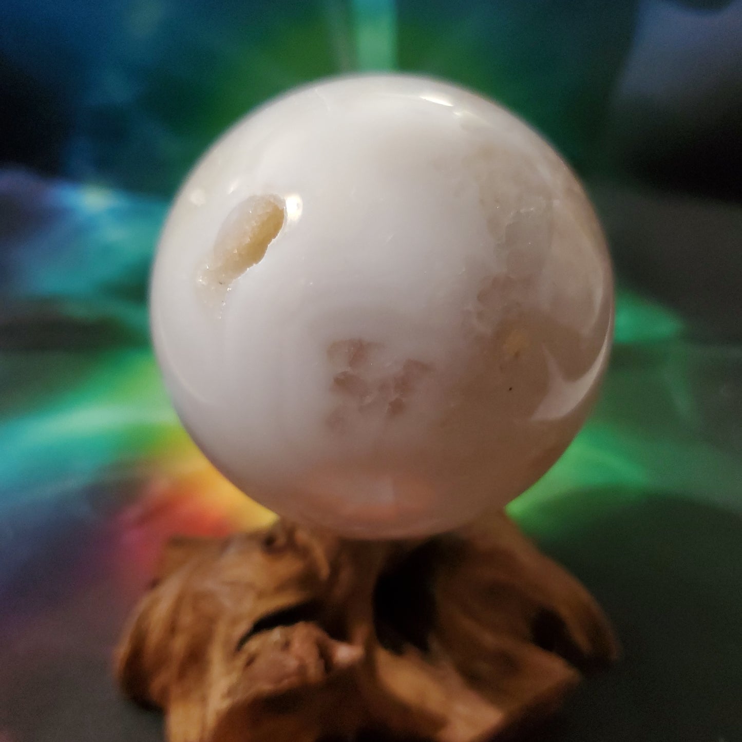 Pink amethyst flower agate sphere