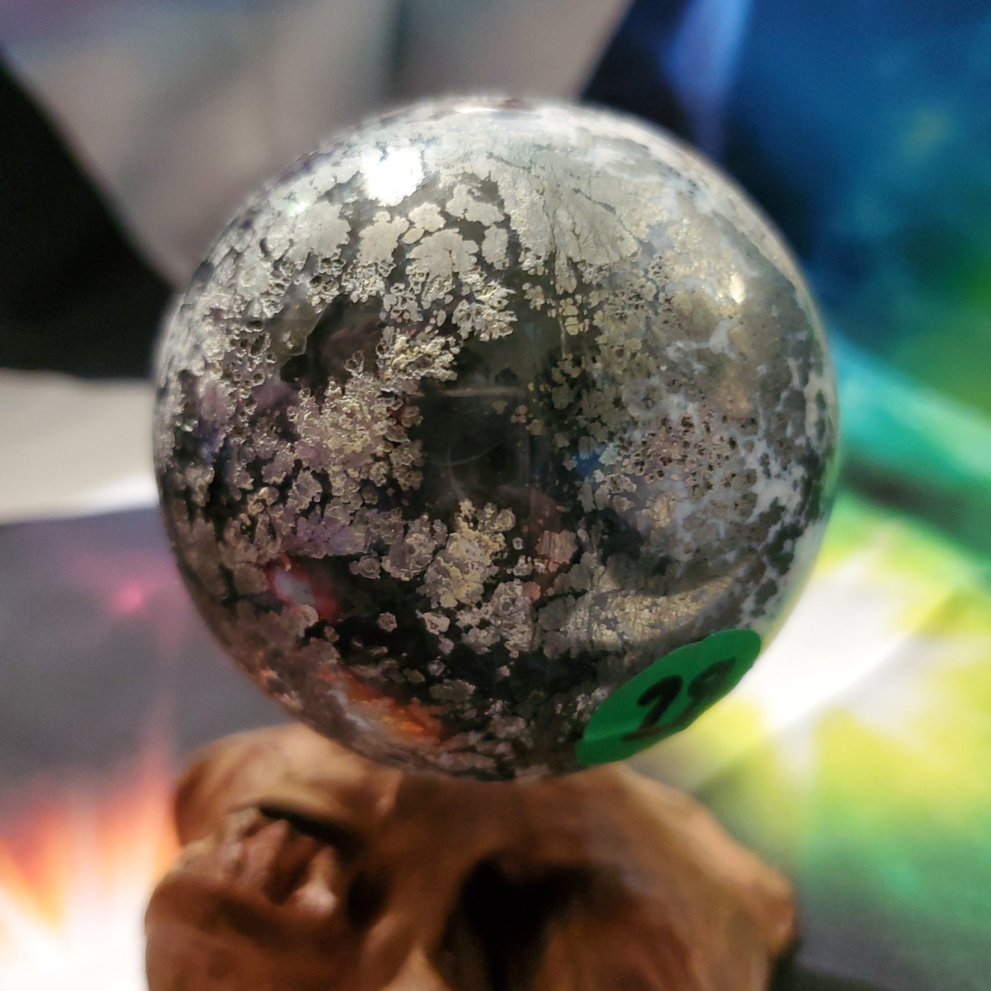 Pyrite agate sphere