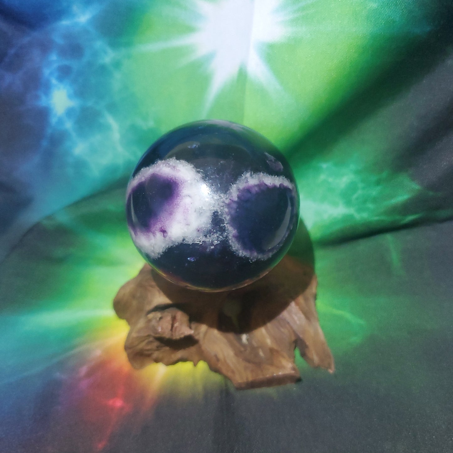 Fluorite purprle and blue sphere