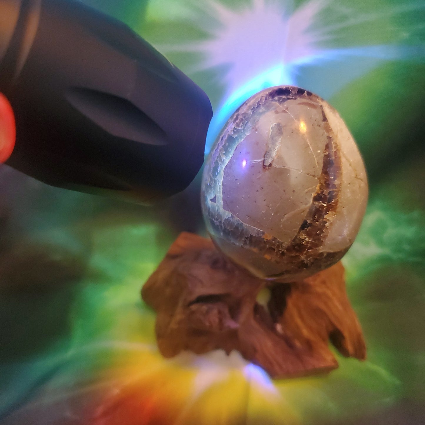 Septarian crystal egg