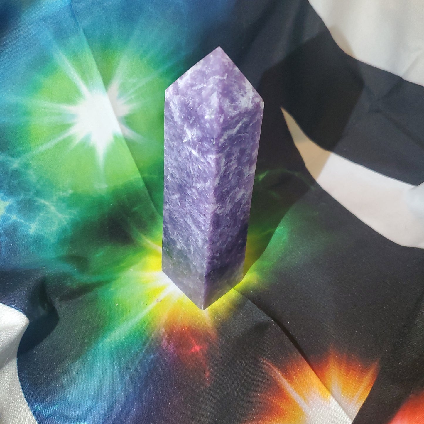 Lepidolite point tower