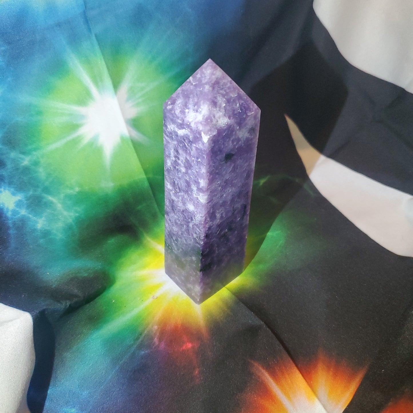 Lepidolite point tower