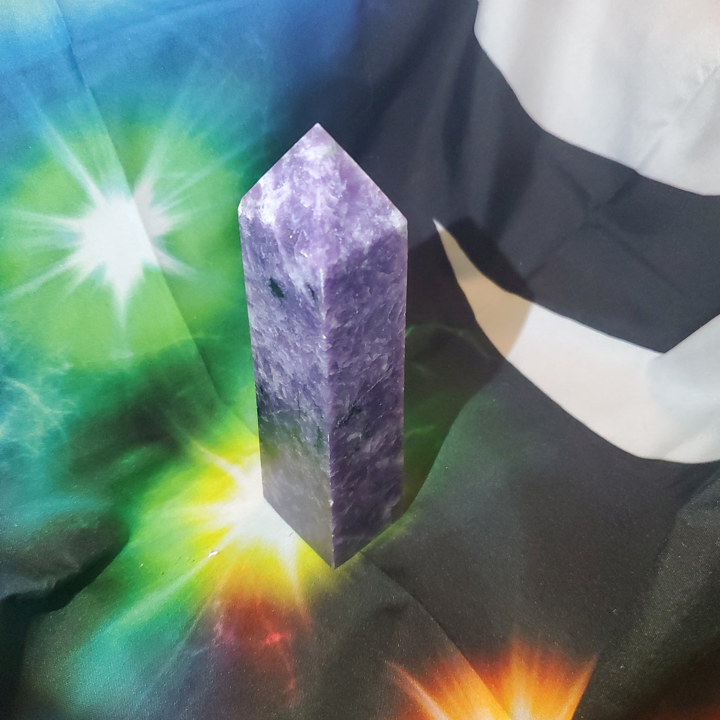 Lepidolite point tower