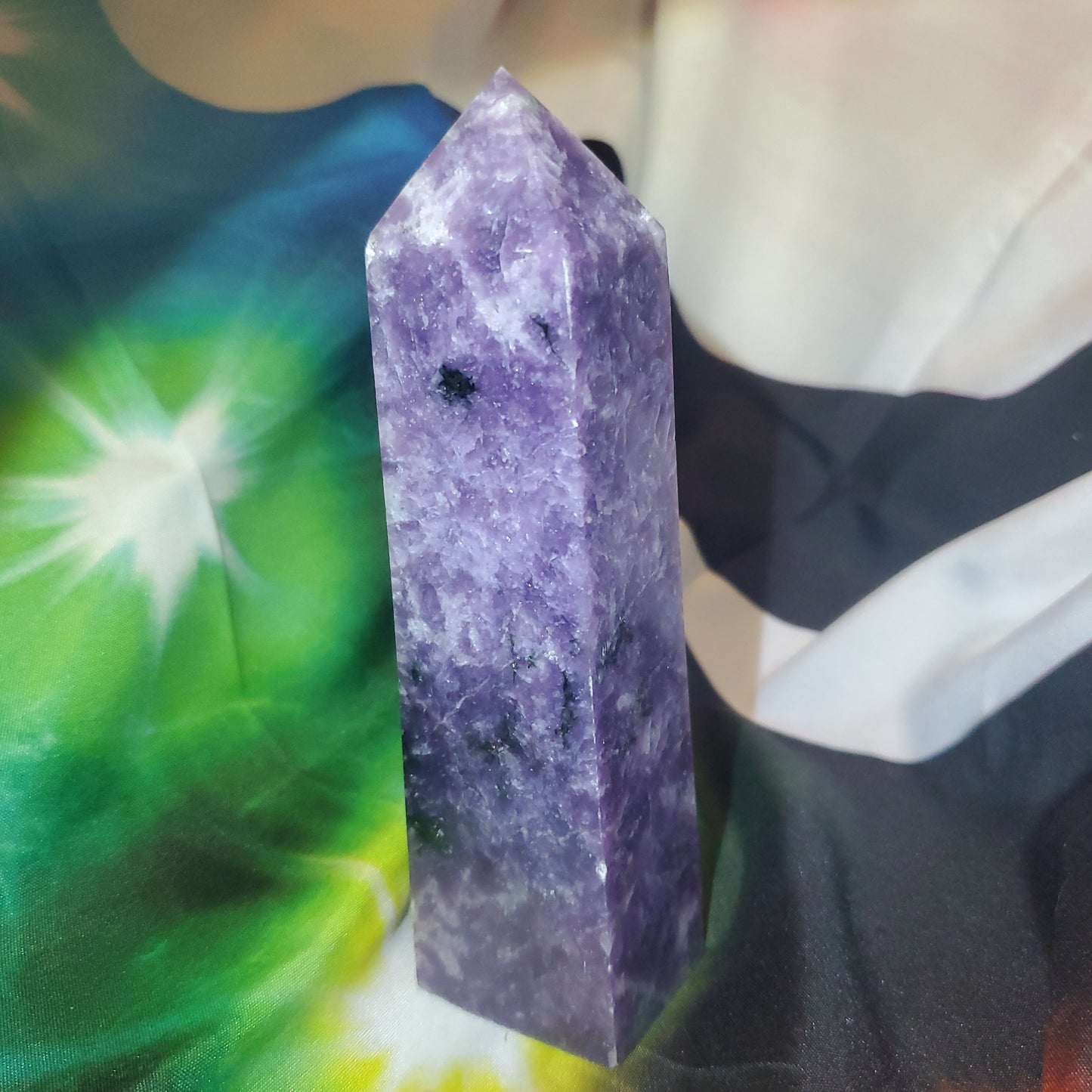 Lepidolite point tower