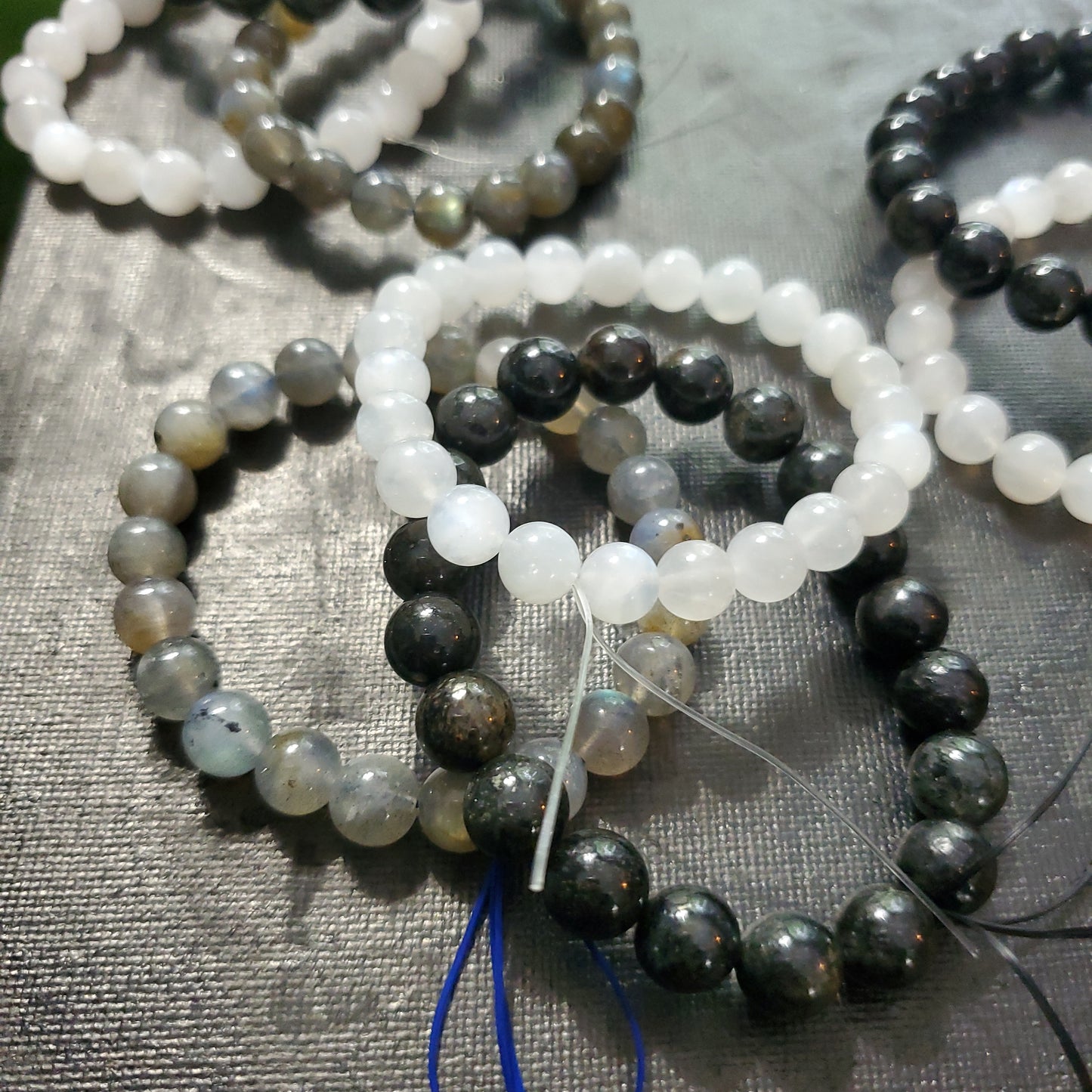 Stormy Skies crystal bracelet stack