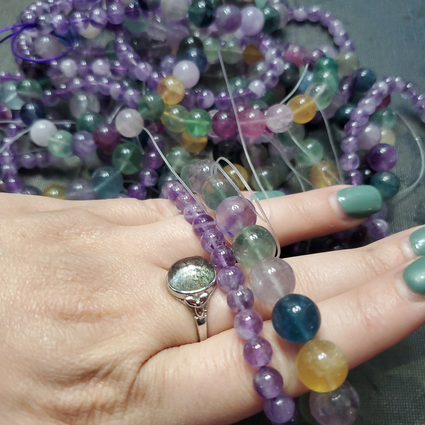 Fun fair crystal bracelet stack