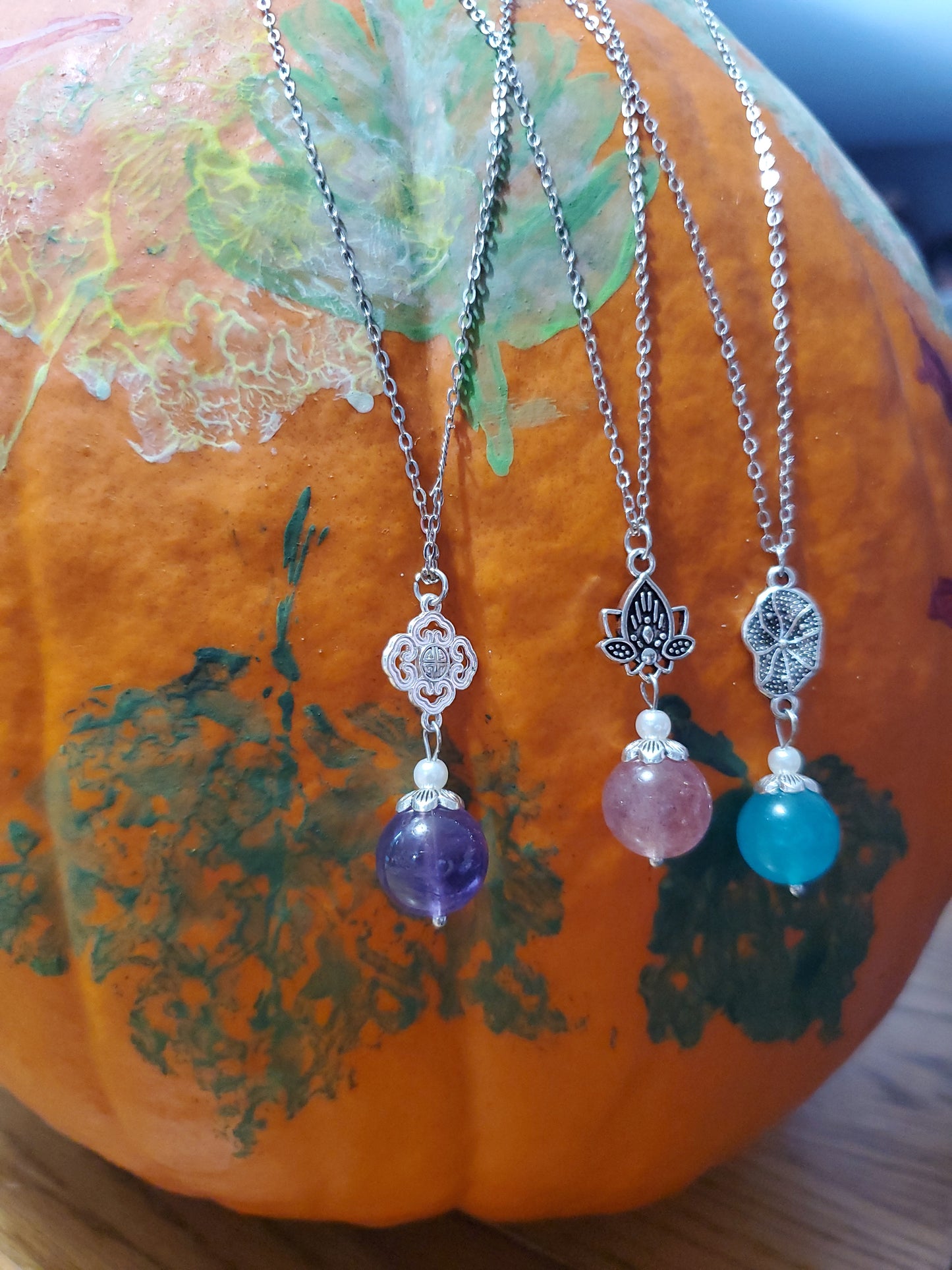 Crystal charm necklace