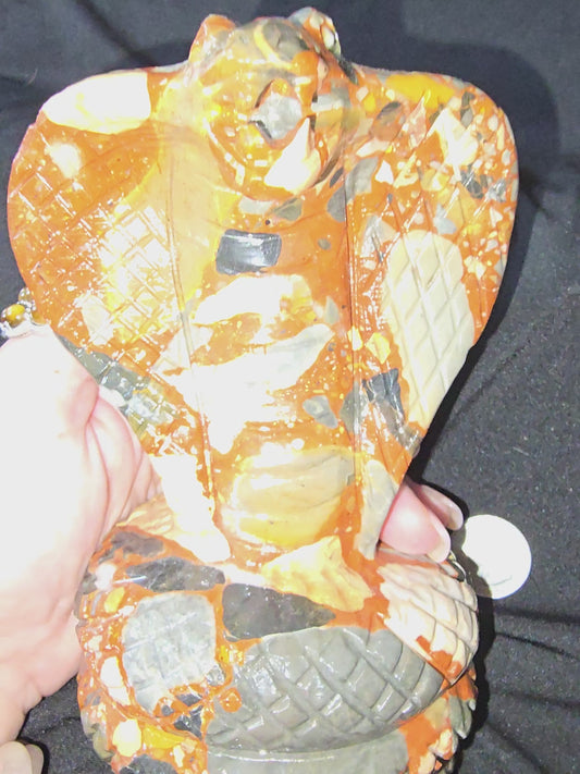 Cobra snake crystal carving mixed jasper