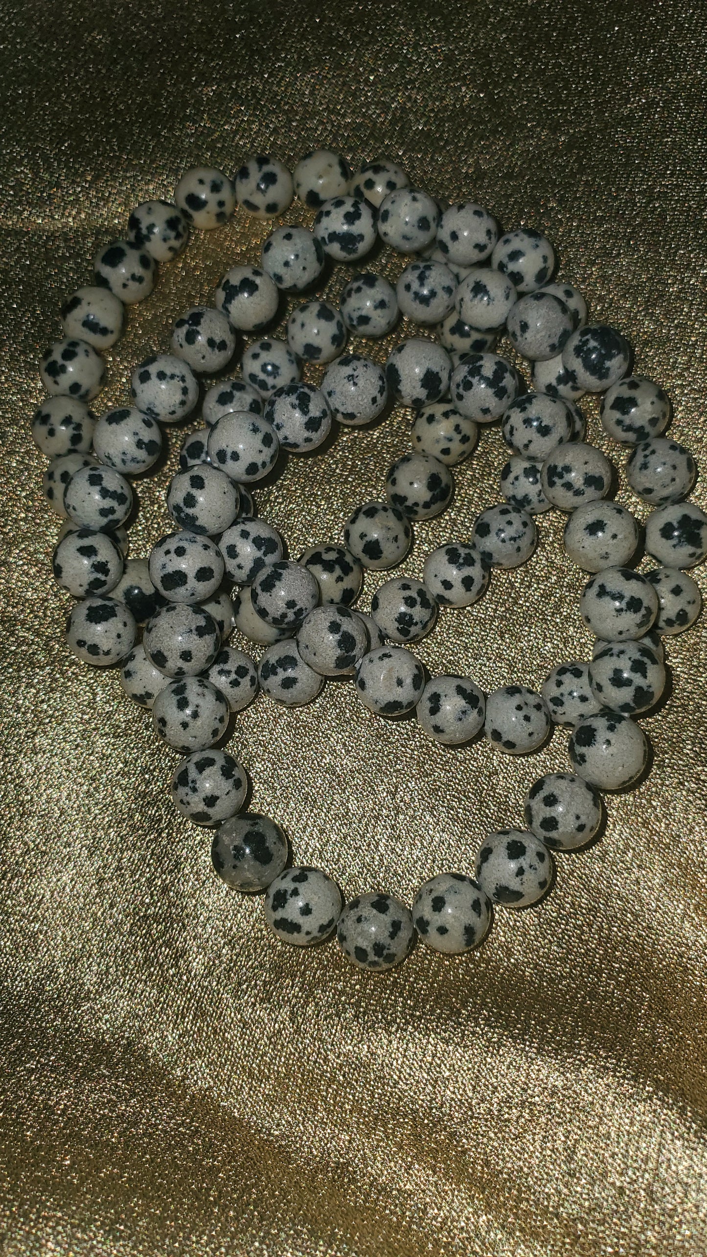 Dalmatian jasper crystal bracelet