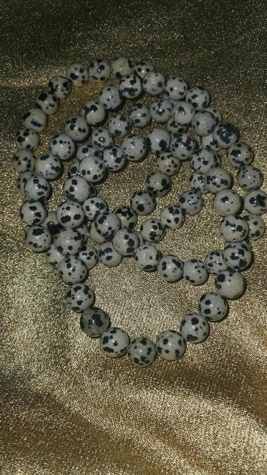 Dalmatian jasper crystal bracelet