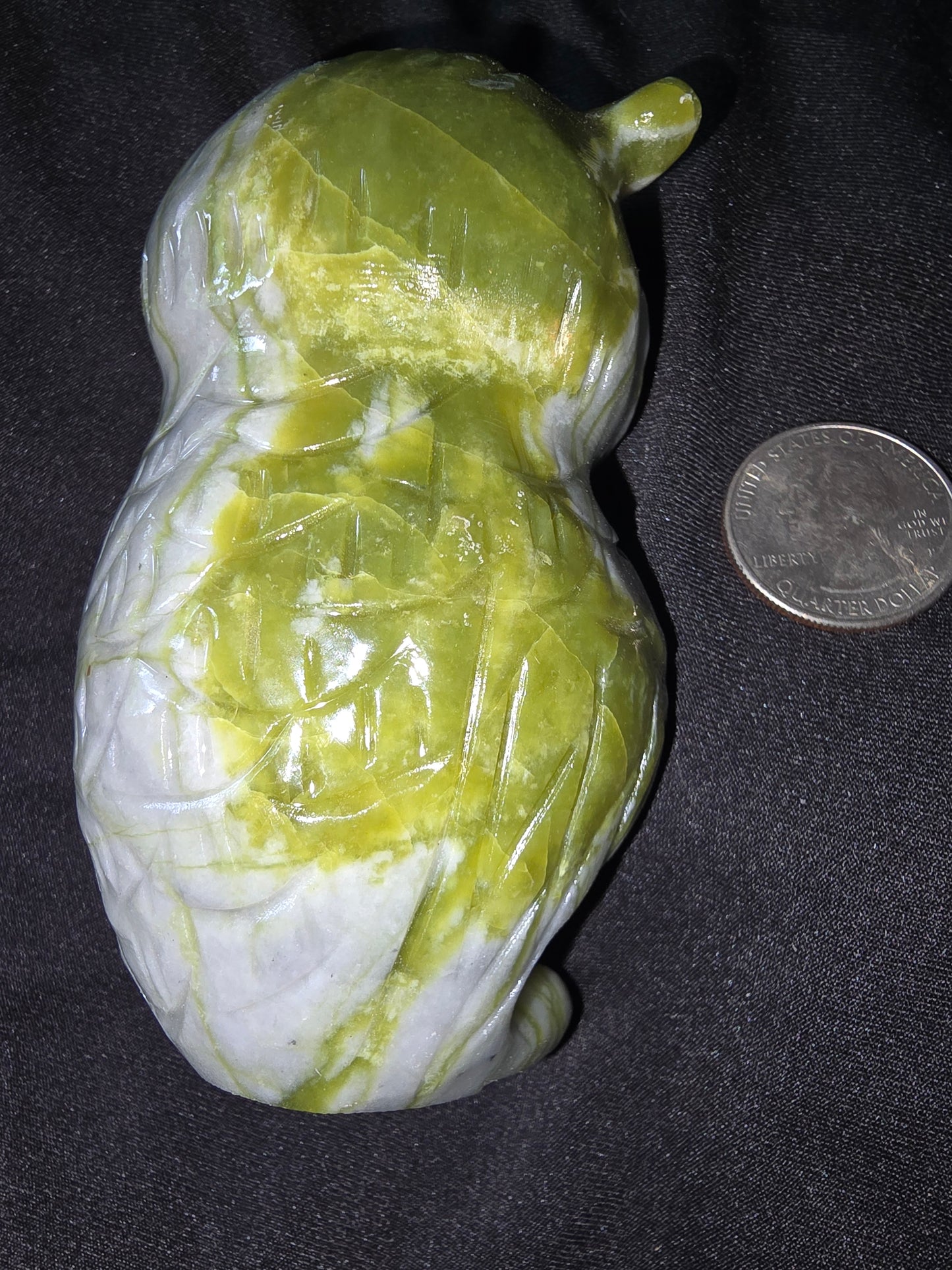 Wise owl jade crystal carving