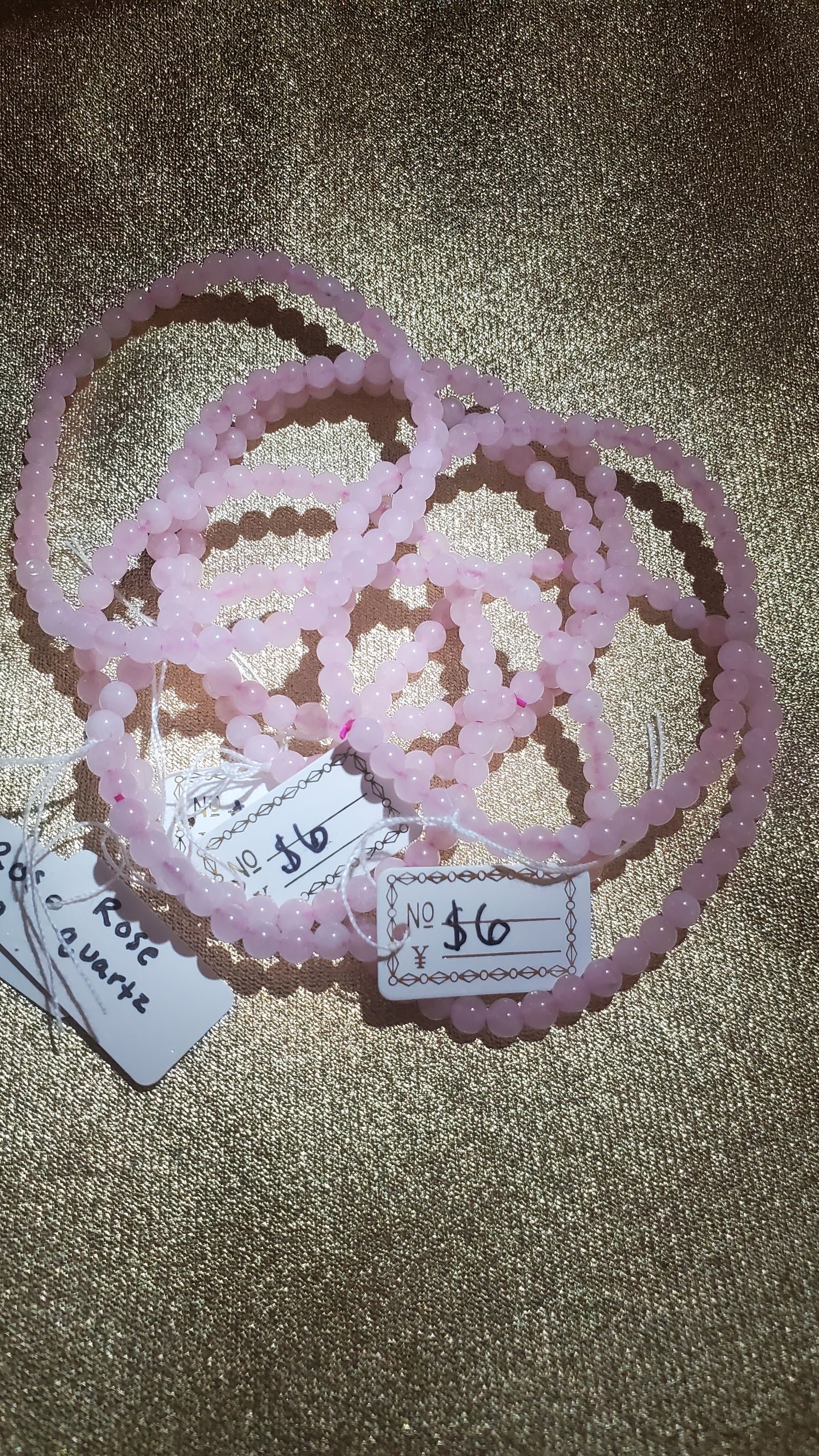 Rose quartz crystal bracelet 6mm