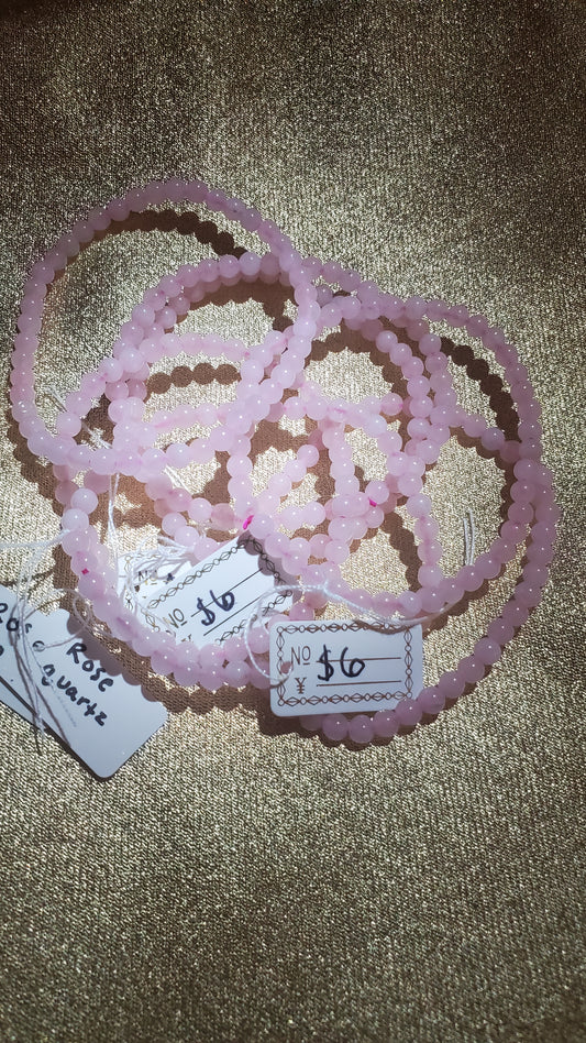 Rose quartz crystal bracelet 6mm