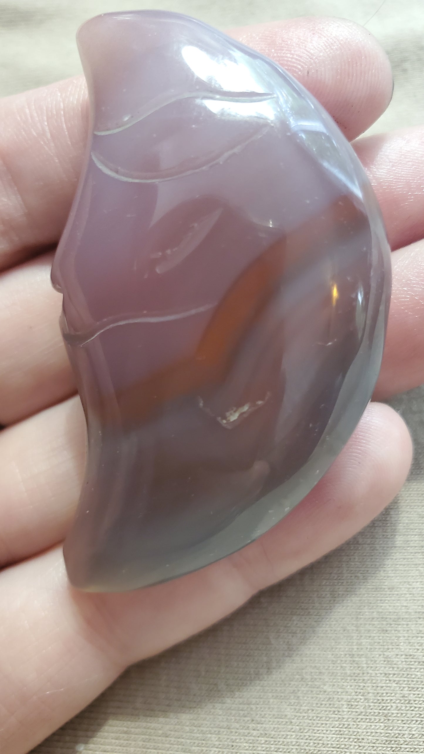 Alashan agate moon crystal carving