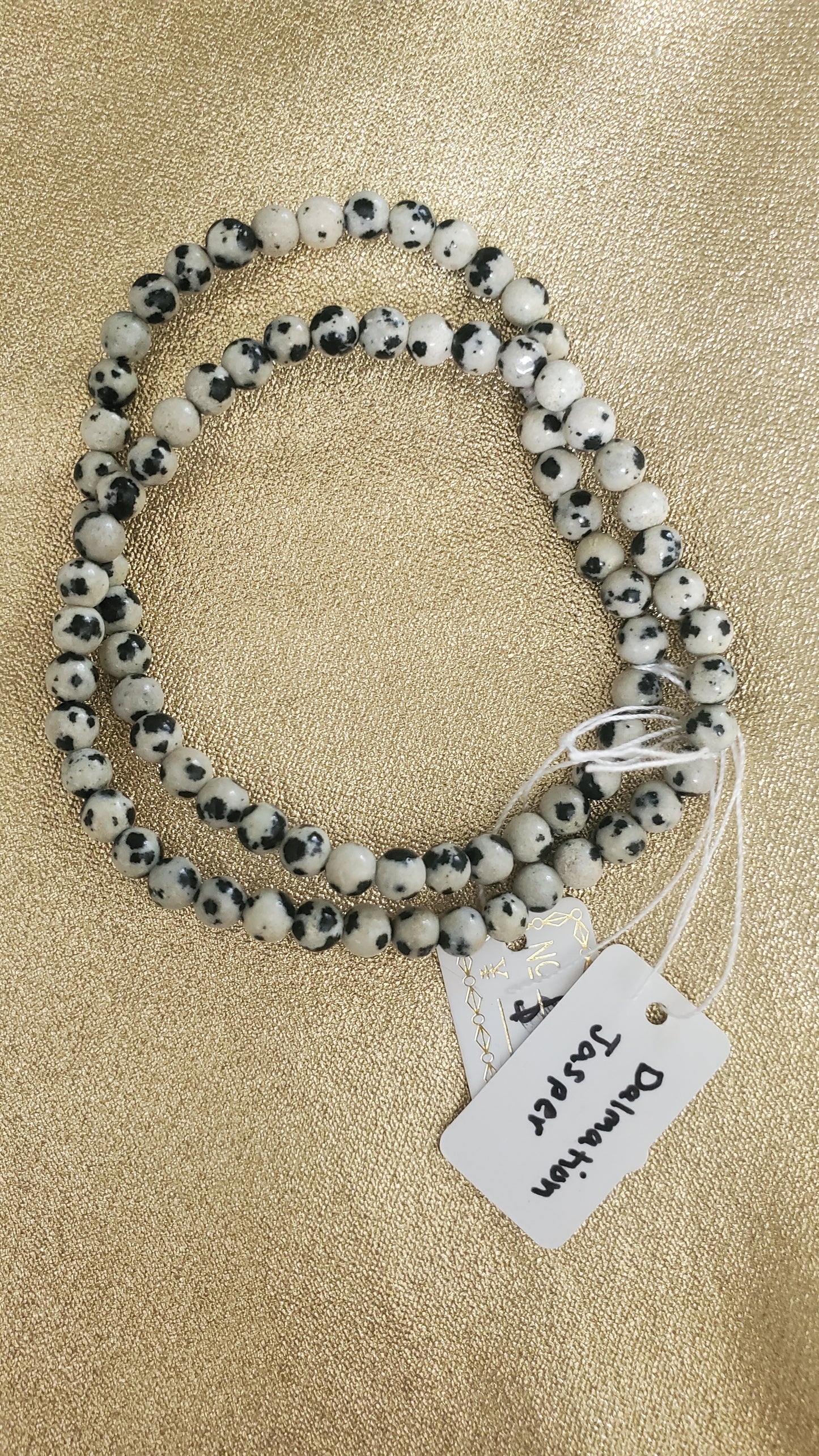 Dalmatian jasper crystal bracelet