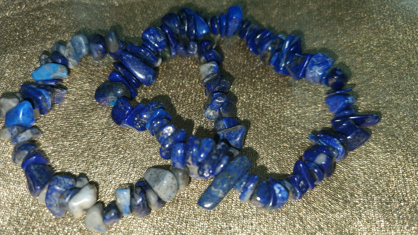 Lapis lazuli crystal chip bracelet