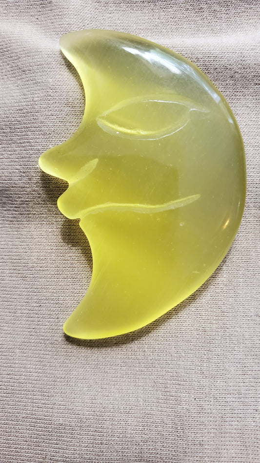 Selenite dyed crystal moon about 2"