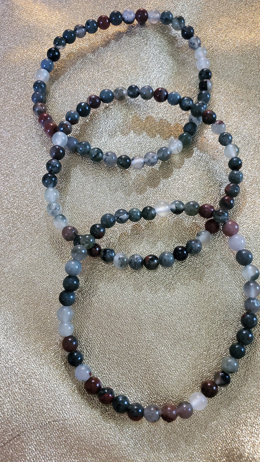 African bloodstone crystal beaded bracelet 6mm