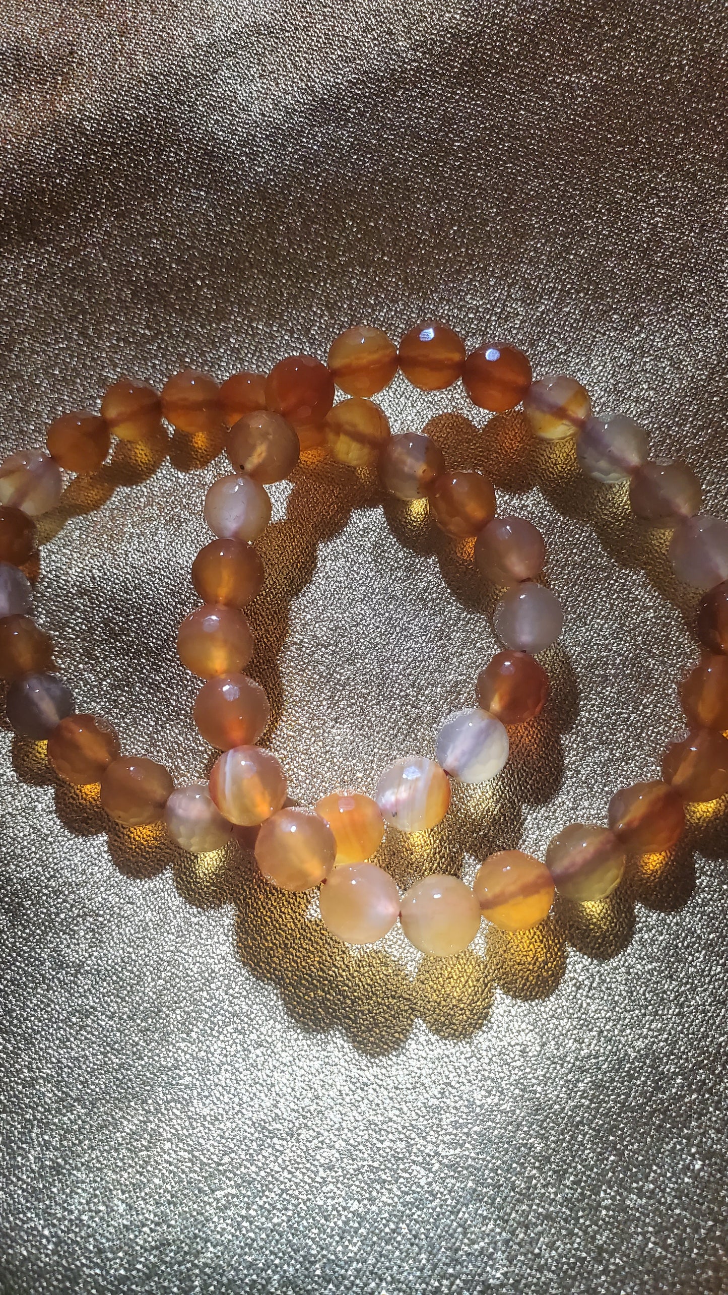 Faceted carnelian crystal bracelet