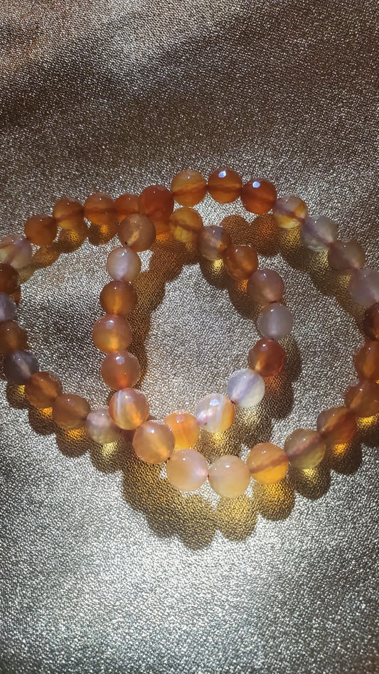 Faceted carnelian crystal bracelet
