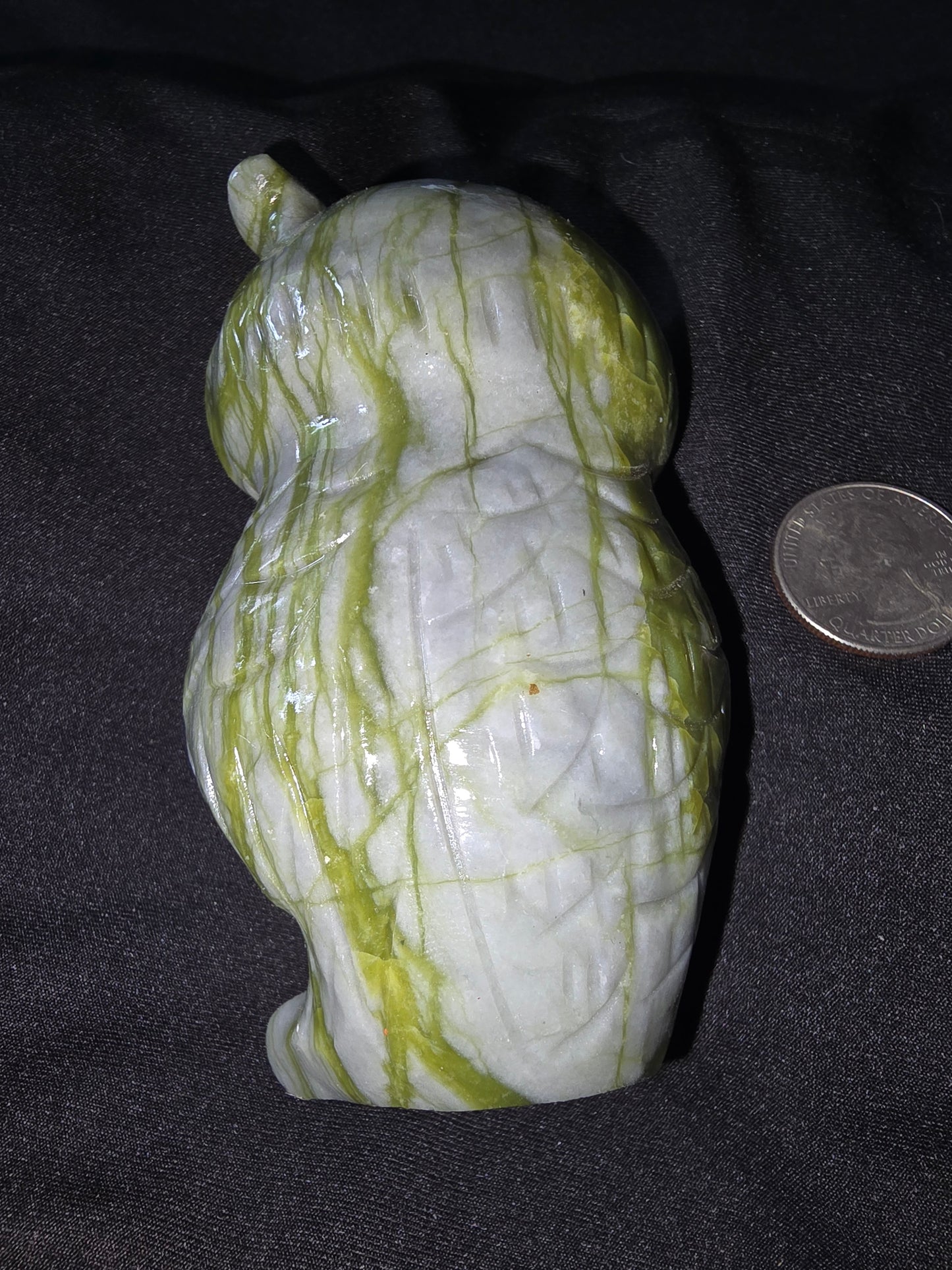 Wise owl jade crystal carving