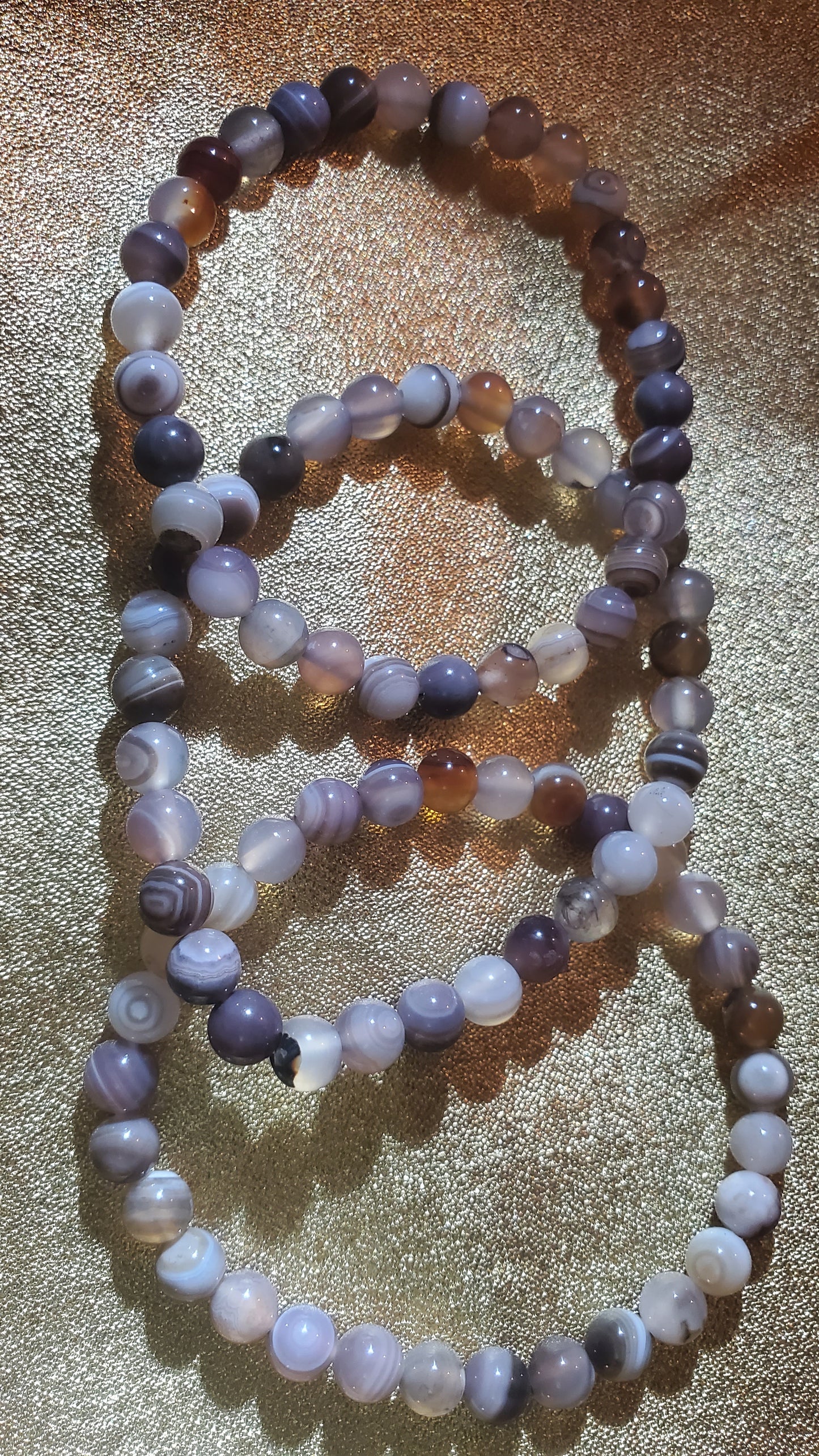 Botswana crystal banded 6mm beaded bracelet