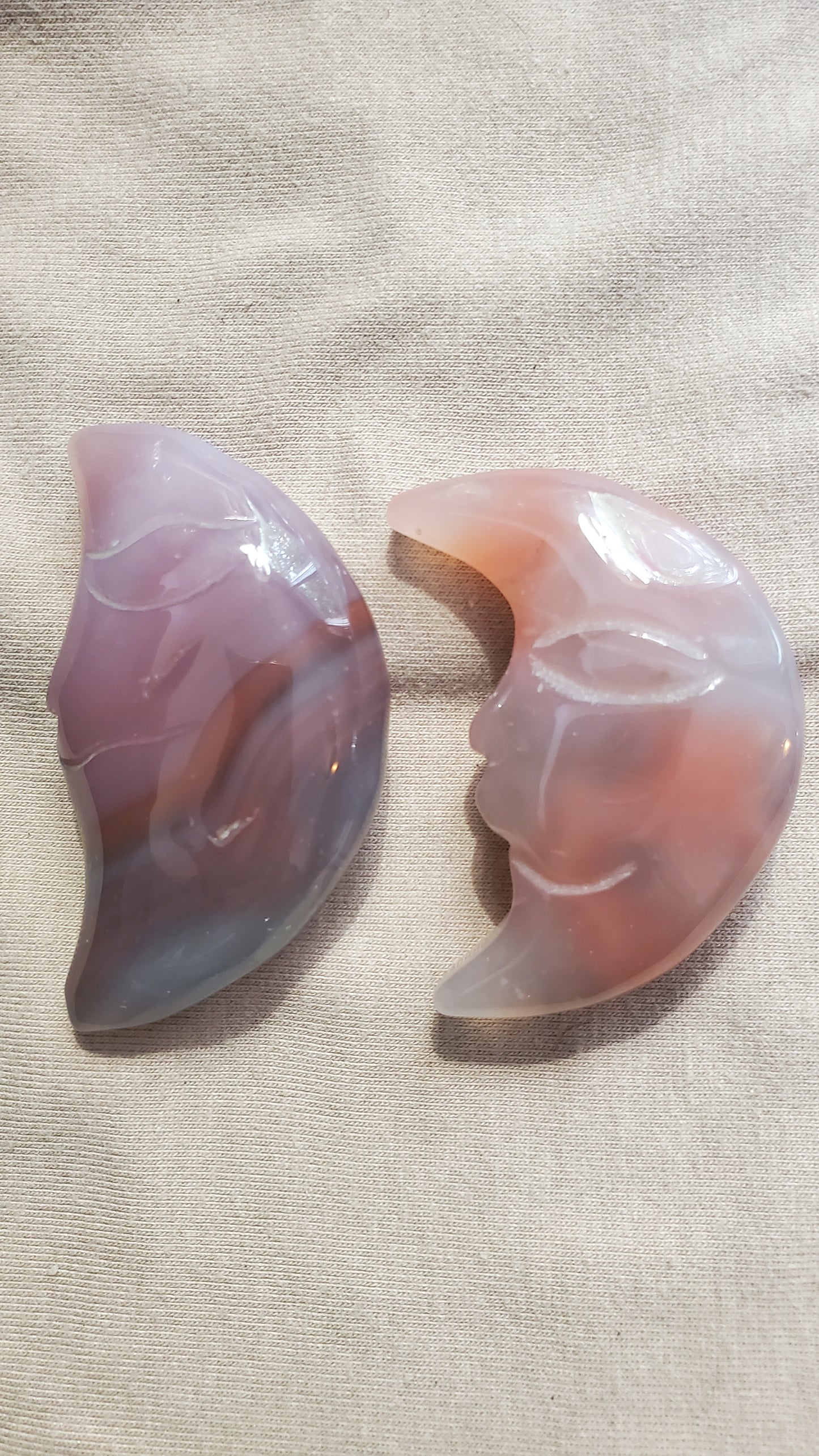 Alashan agate moon crystal carving