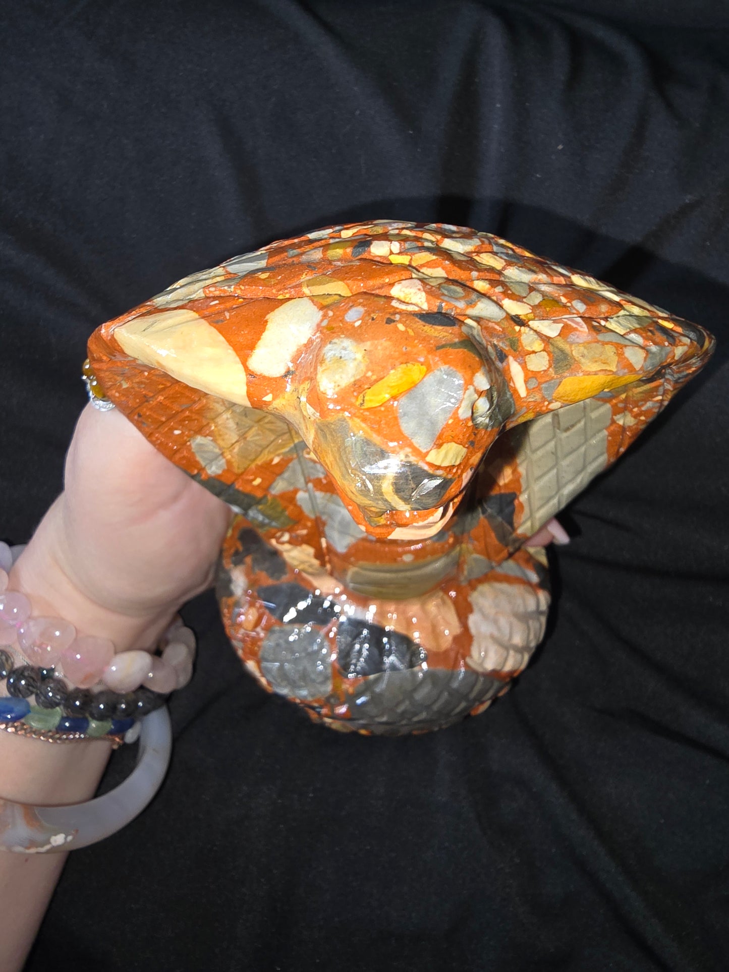 Cobra snake crystal carving mixed jasper