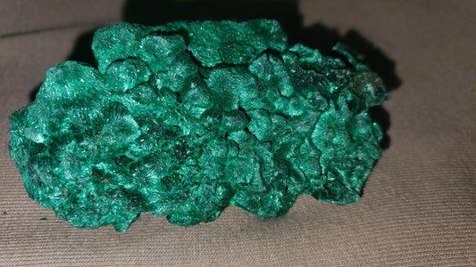 Raw silky malachite specimen crystal