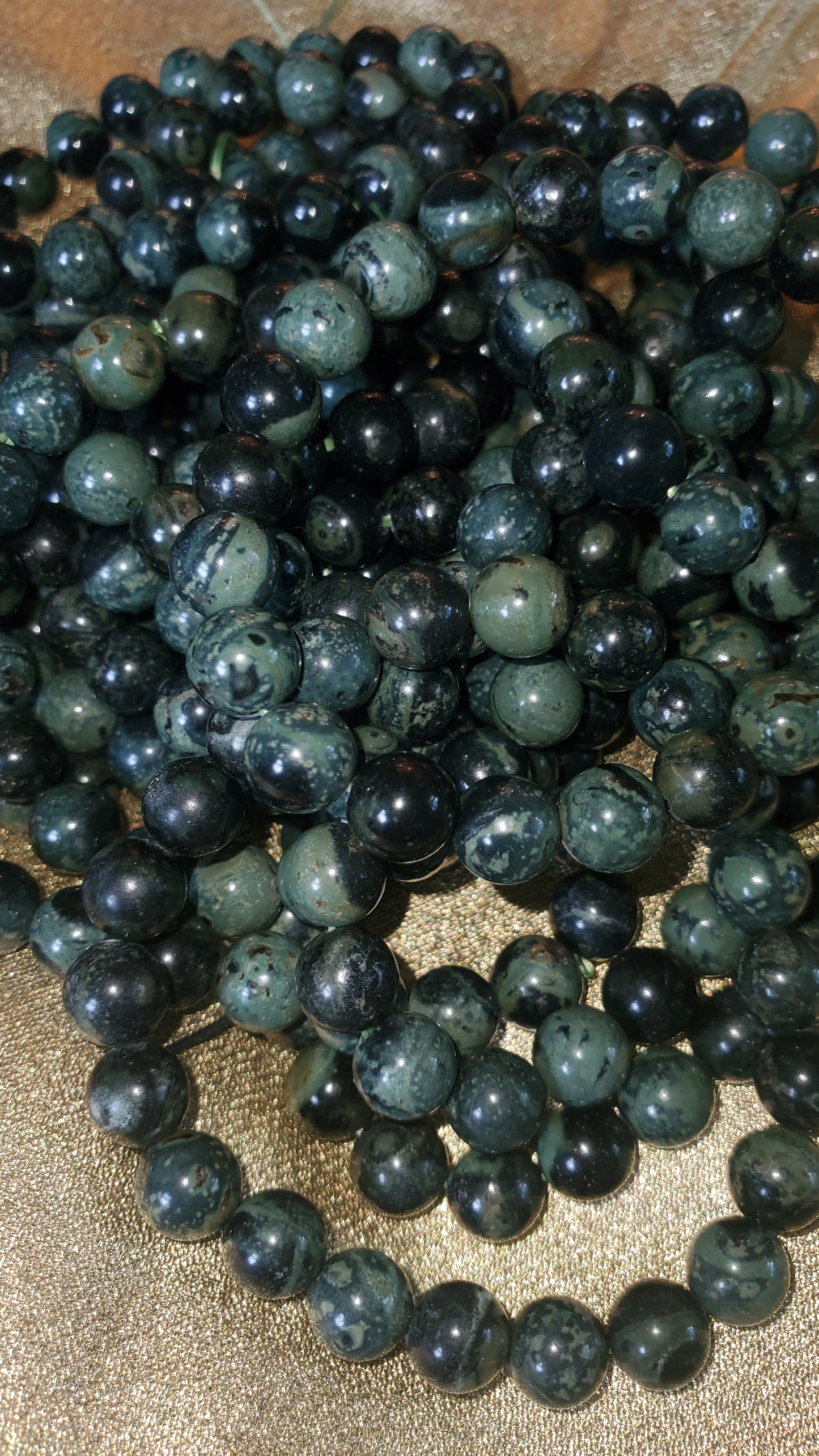 Kambaba jasper crystal beaded bracelet