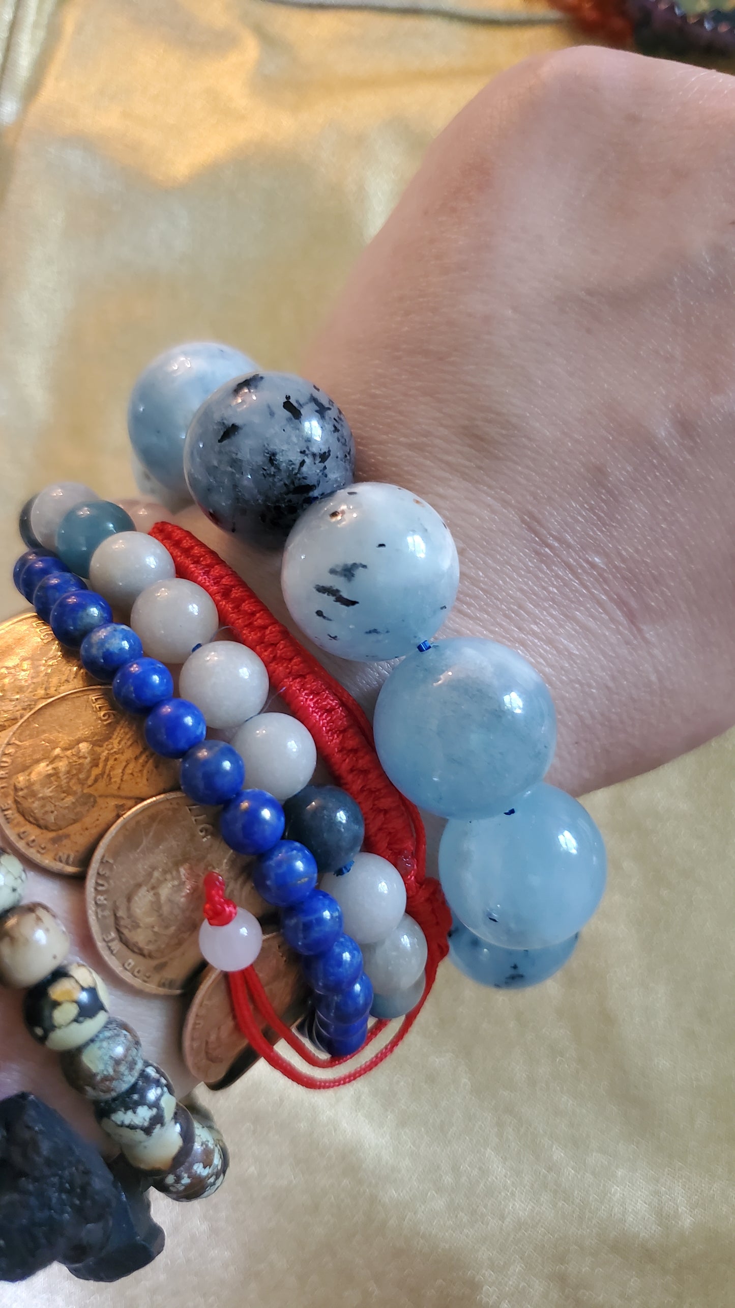 Aquamarine evil 20mm beaded crystal bracelet