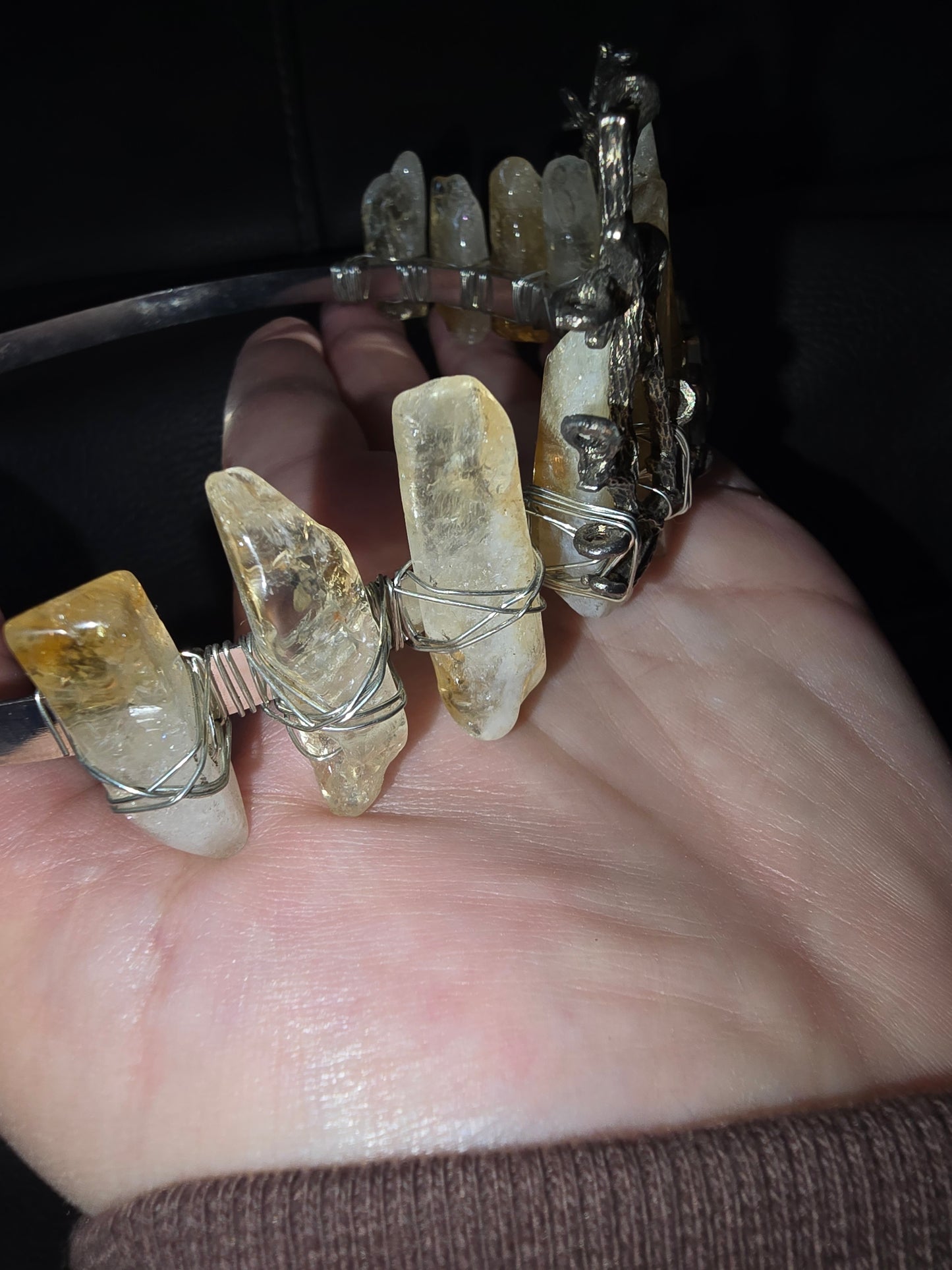 Citrine crystal moon crown