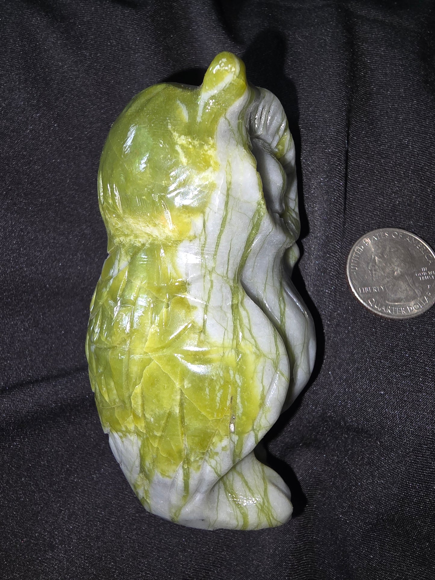 Wise owl jade crystal carving
