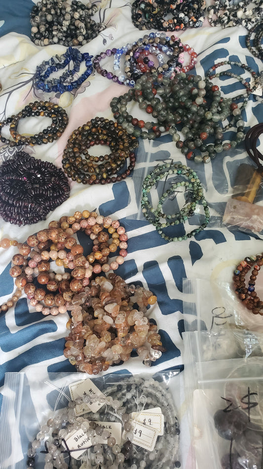 Intuitively picked 3 crystal bracelet stack