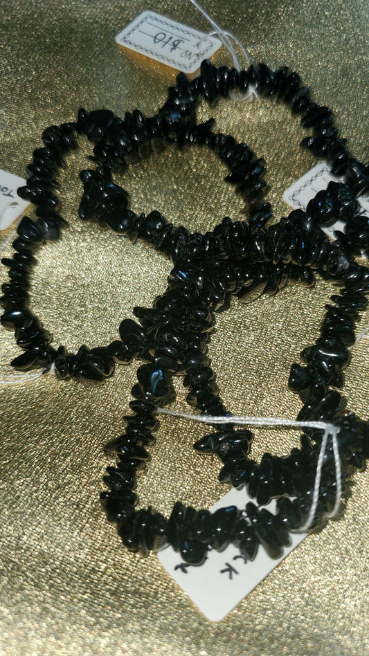 Black tourmaline crystal chip bracelet