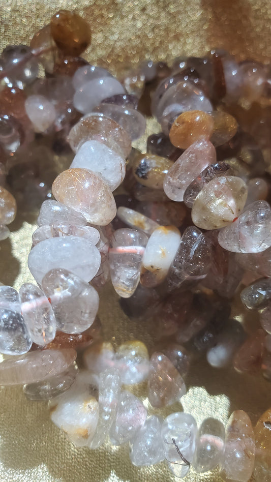 Rutile chunky chip crystal bracelet