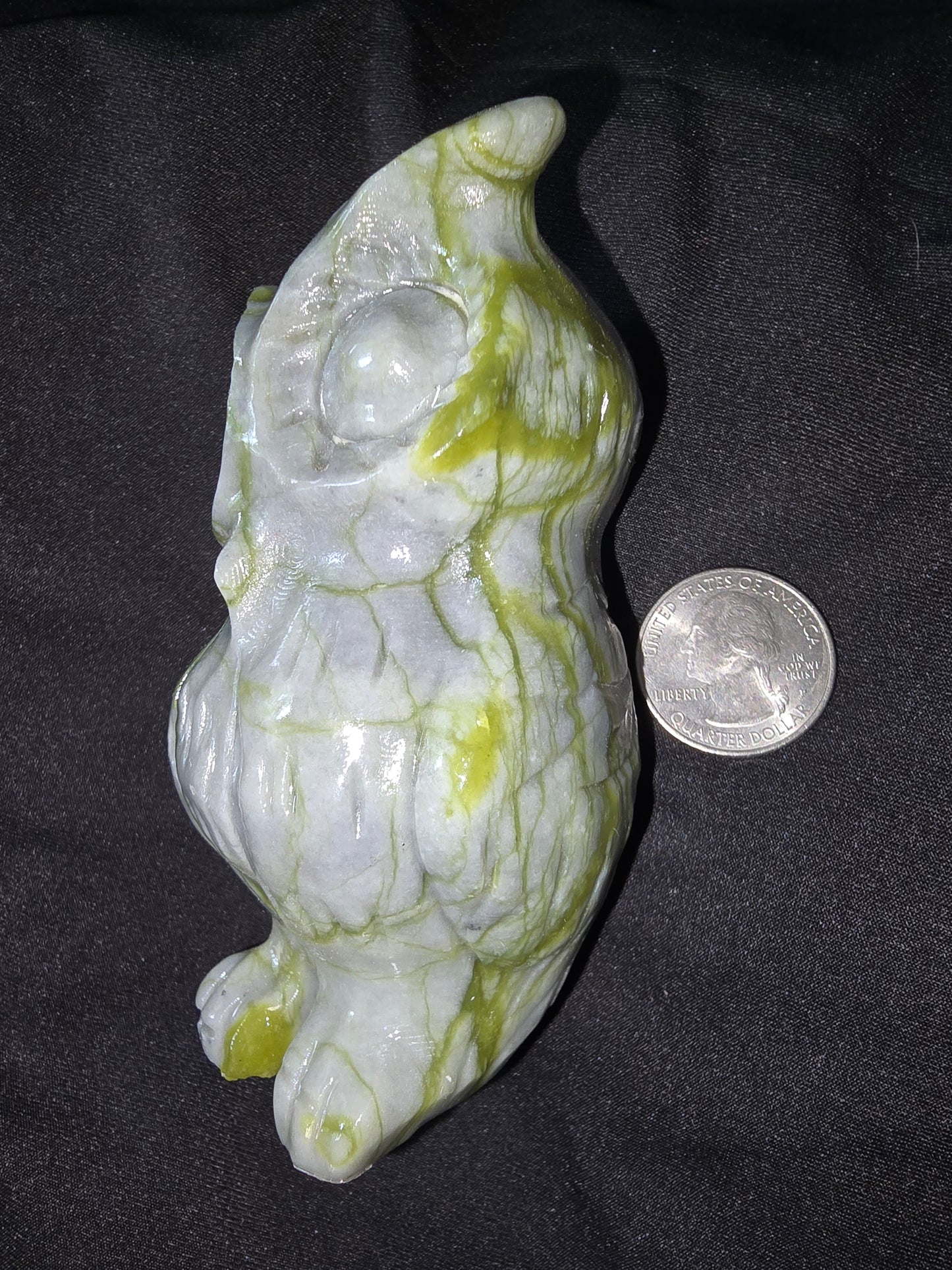 Wise owl jade crystal carving