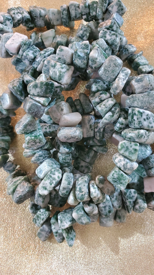 Tree agate crystal chip bracelet