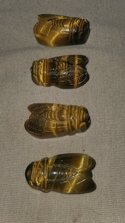 Tigers eye bee carving pendant crystal
